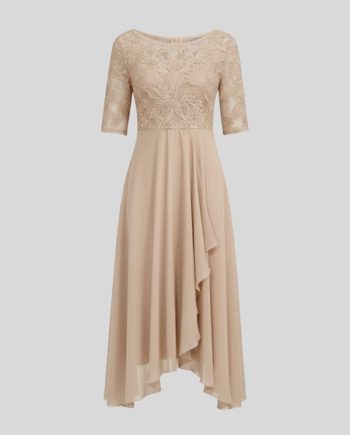 Stalluxe | Luftiges Elegantes Midi Kleid beige
