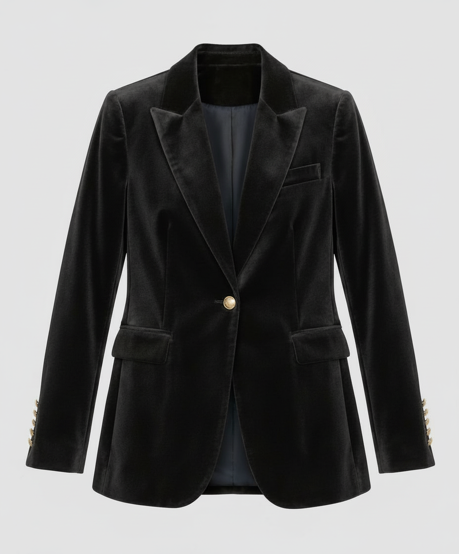 Eleganter Damen Samtblazer Schwarz