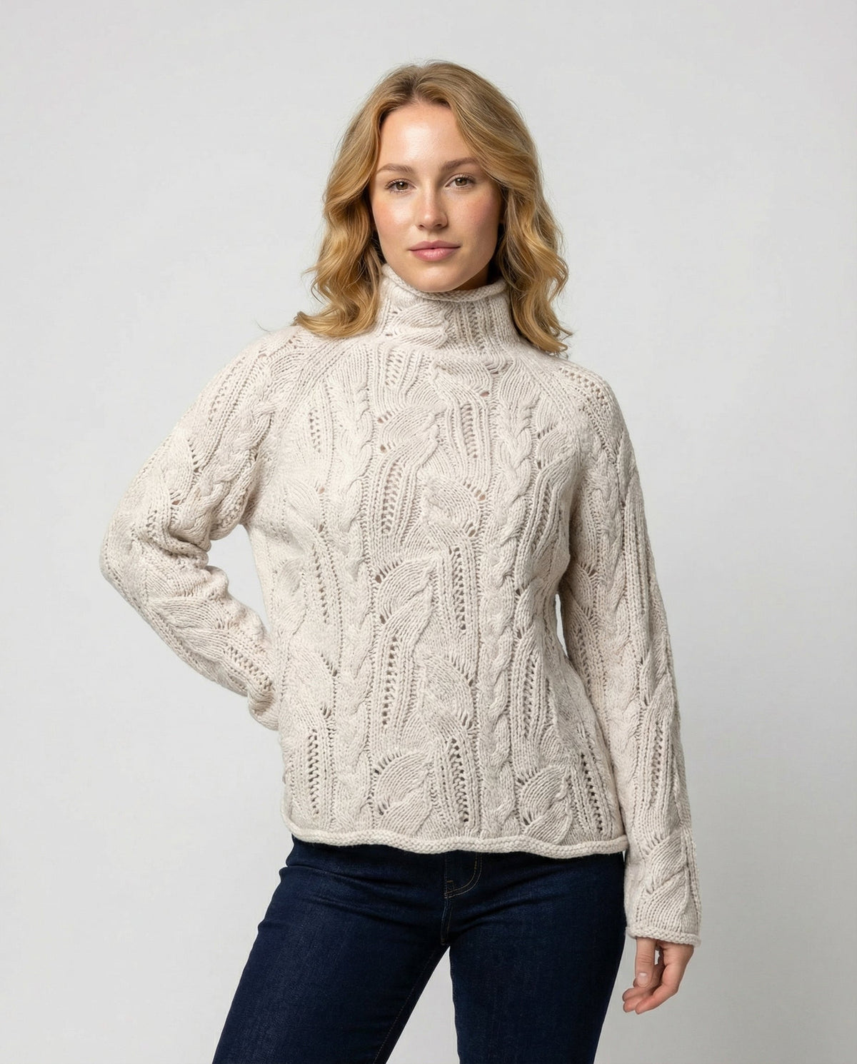 Stalluxe | Weicher Kaschmirpullover Damen Beige