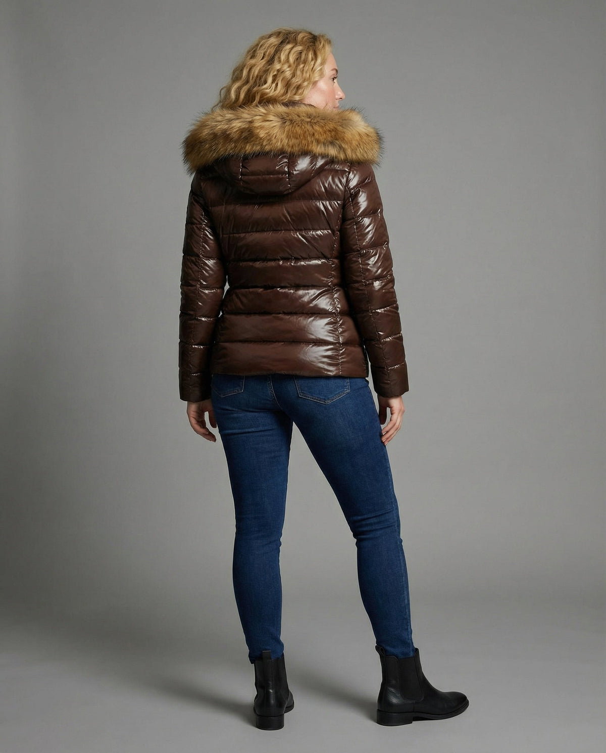 Stalluxe | Damen Steppjacke Kunstfellkragen