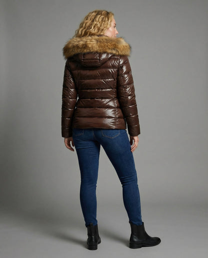 Stalluxe | Damen Steppjacke Kunstfellkragen