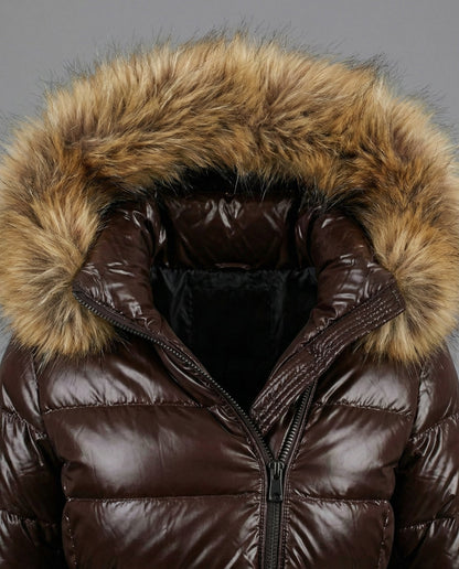 Stalluxe | Damen Steppjacke Kunstfellkragen