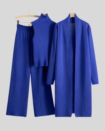 Stalluxe | Weiches Elegantes Kaschmir Set Blau Einheitsgröße