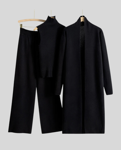 Stalluxe | Weiches Elegantes Kaschmir Set Schwarz Einheitsgröße