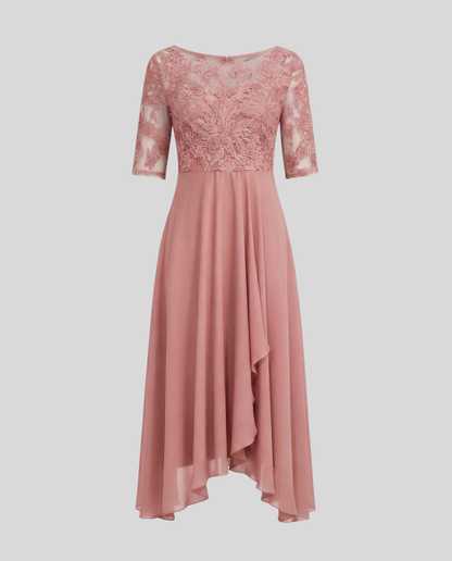 Stalluxe | Luftiges Elegantes Midi Kleid Rosa
