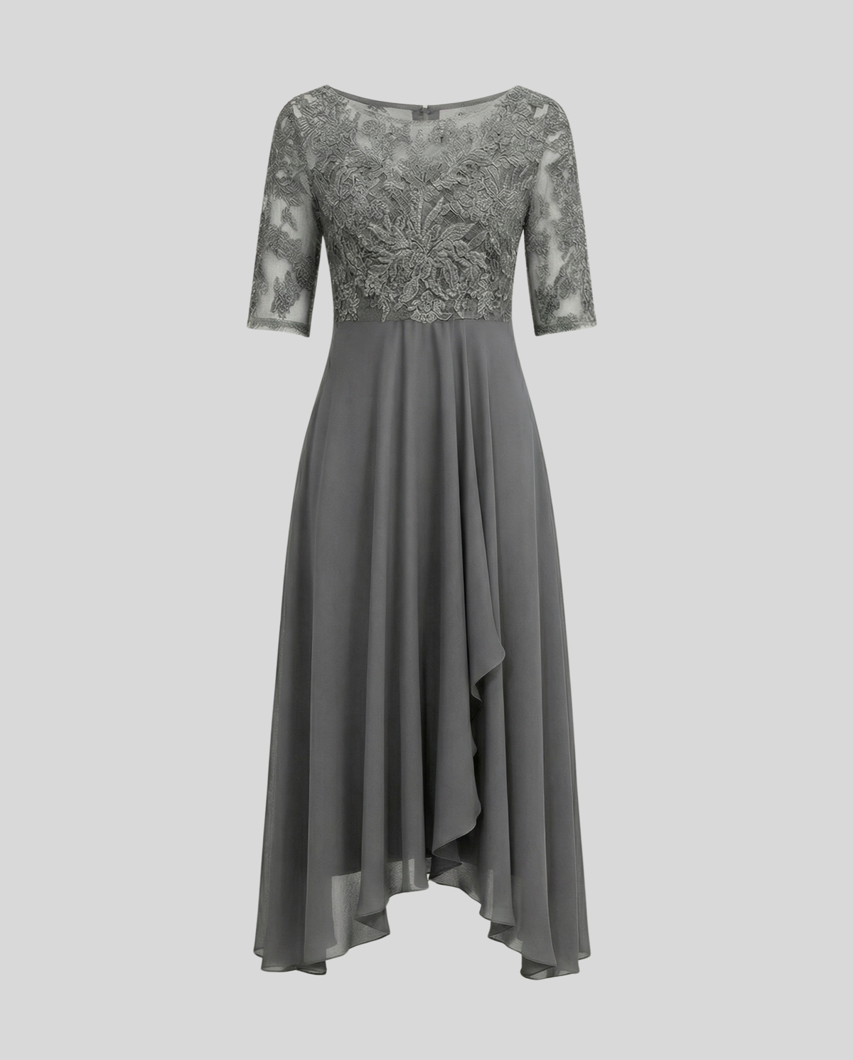 Stalluxe | Luftiges Elegantes Midi Kleid Grau