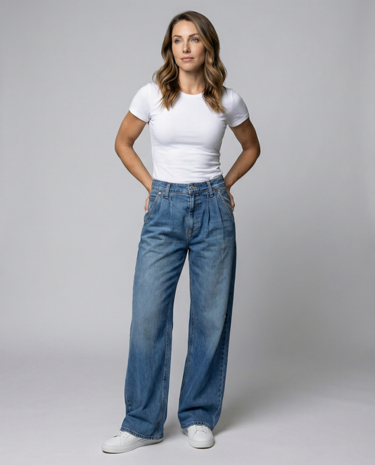 Stalluxe | Bequeme Weite Damen Jeans Blau