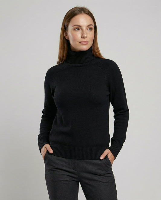 Stalluxe | Kuscheliger Damen Strickpullover Schwarz