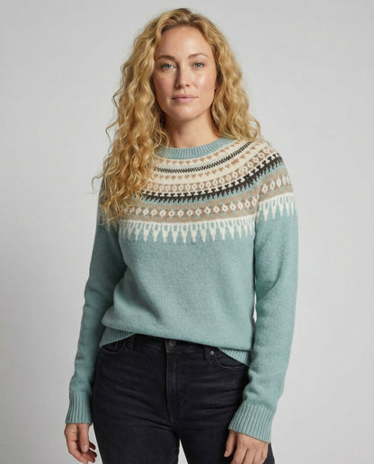 Stalluxe | Boho Strickpullover Damen Warm Blau