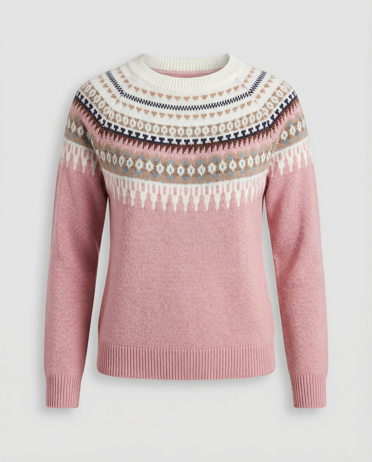 Stalluxe | Boho Strickpullover Damen Warm Rosa