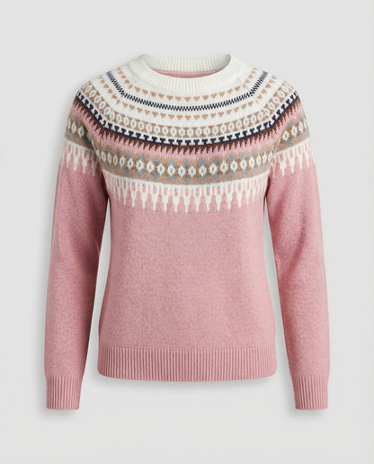 Stalluxe | Boho Strickpullover Damen Warm Rosa