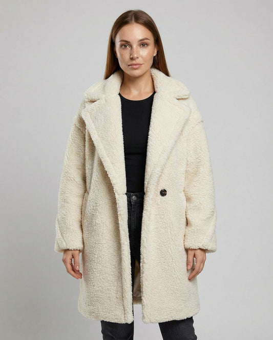 Stalluxe | Kuschelige Teddyjacke Damen Beige