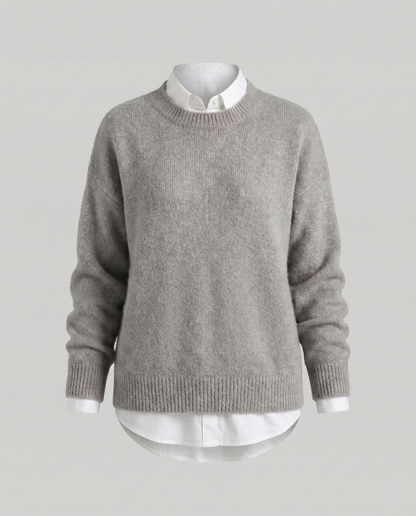 Stalluxe | Luxuriöser Kaschmir Pullover Damen Grau