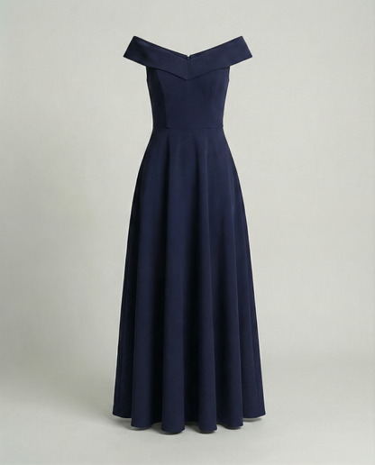 Stalluxe | Elegantes Off-Shoulder Abendkleid Blau