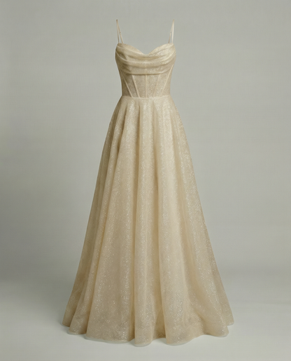 Stalluxe | Glitzer Ballkleid Damen Gold