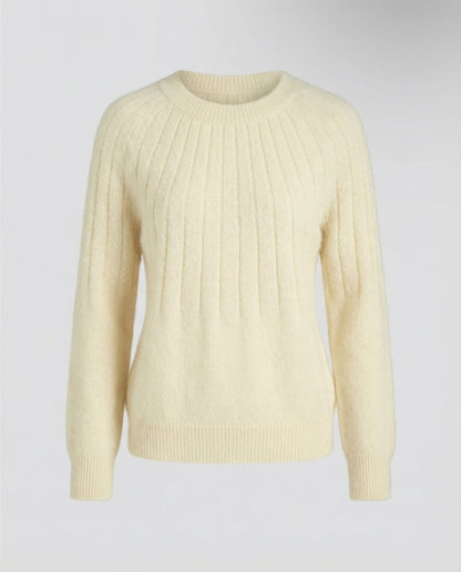 Stalluxe | Fluffiger Damen Strickpullover Hellesgelb