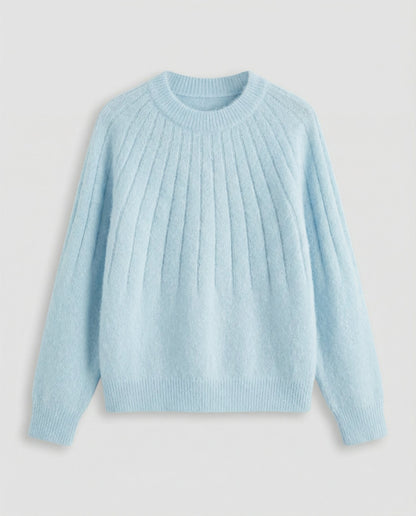 Stalluxe | Fluffiger Damen Strickpullover Himmelblau