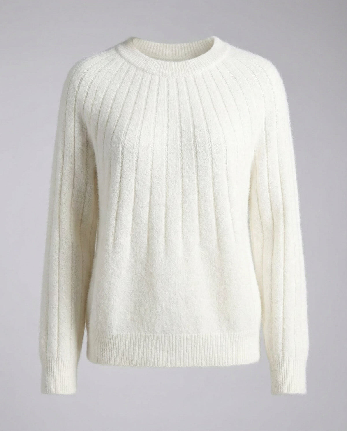 Stalluxe | Fluffiger Damen Strickpullover Weiß