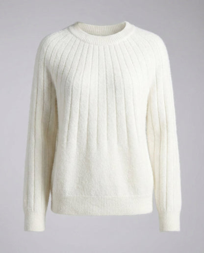 Stalluxe | Fluffiger Damen Strickpullover Weiß