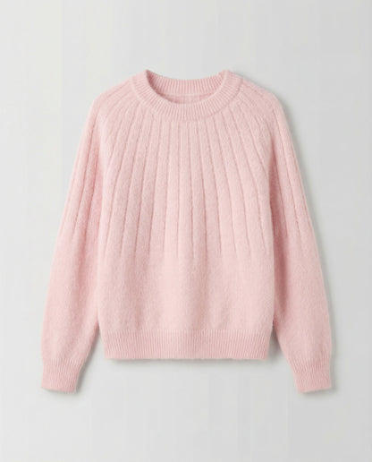 Stalluxe | Fluffiger Damen Strickpullover Hellrosa