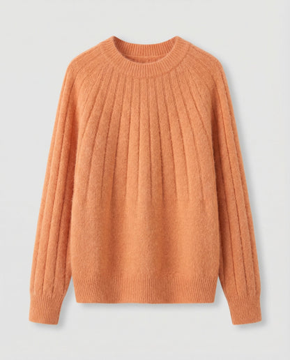Stalluxe | Fluffiger Damen Strickpullover Orange