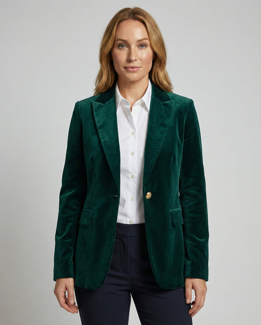 Eleganter Damen Samtblazer Grün