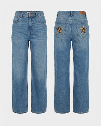 Stalluxe | Retro Leoparden Boyfriend Jeans