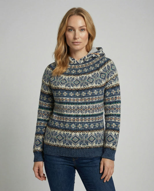 Stalluxe | Warmer Norweger Pullover Damen Blau