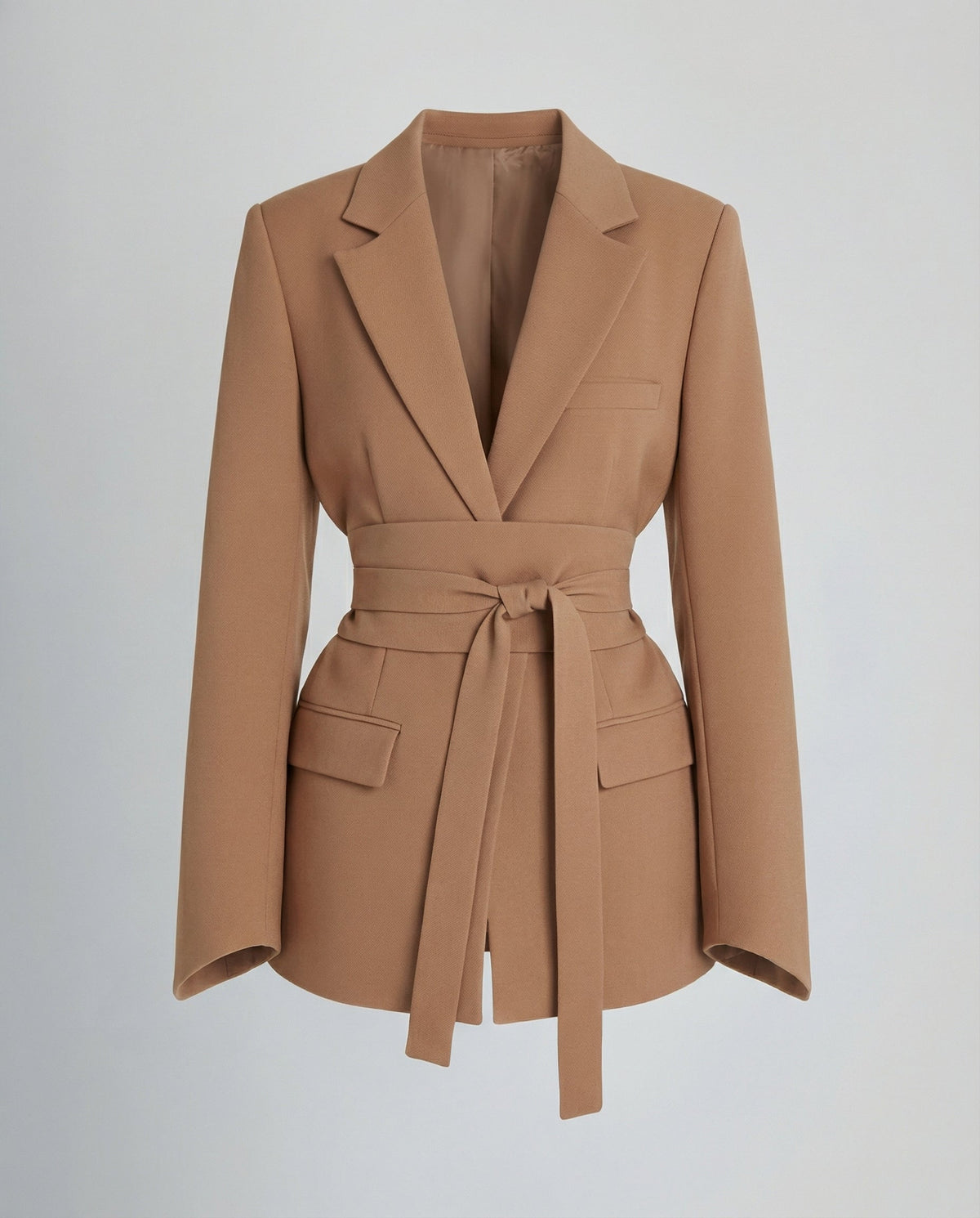 Taillierter Gürtel Blazer Damen Khaki