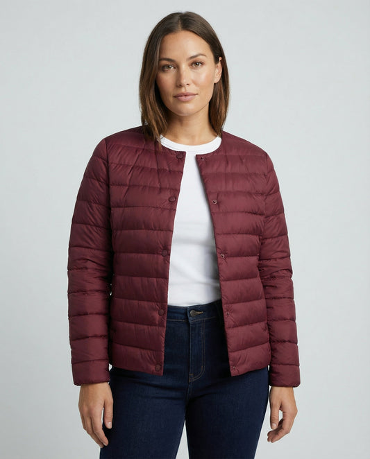 Stalluxe | Leichte Daunenjacke Damen Warm Rot
