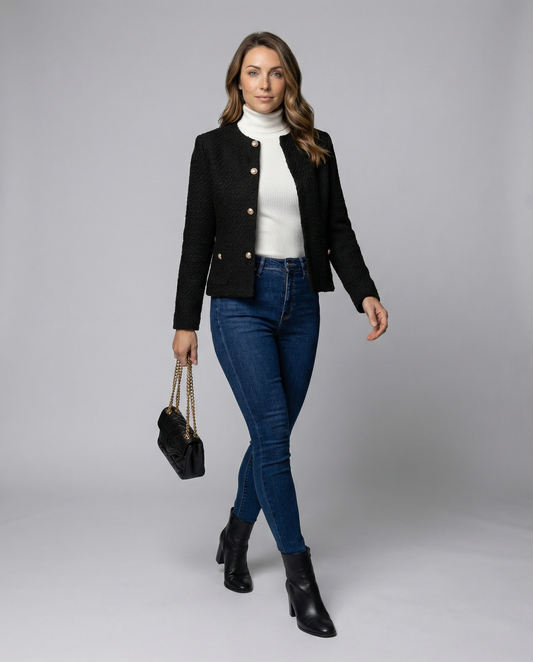 Stalluxe | Schlichte Einreihige Damenjacke Elegant