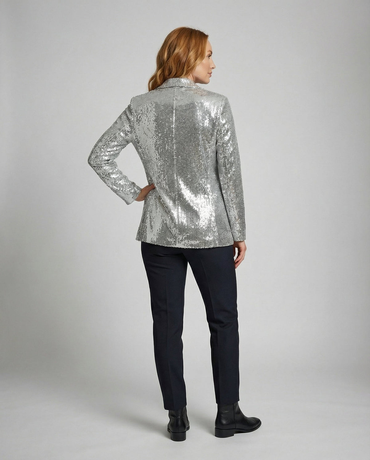 Glamouröser Pailletten Revers Blazer