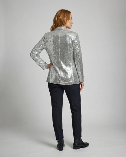 Glamouröser Pailletten Revers Blazer