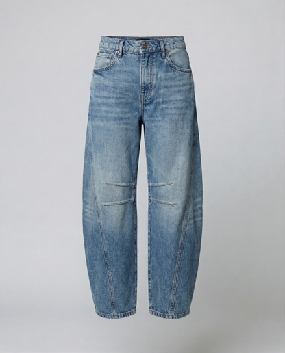 Stalluxe | Trendige Barrel Jeans Damen Blau