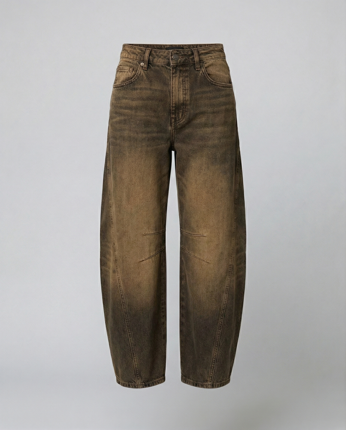 Stalluxe | Trendige Barrel Jeans Damen Braun