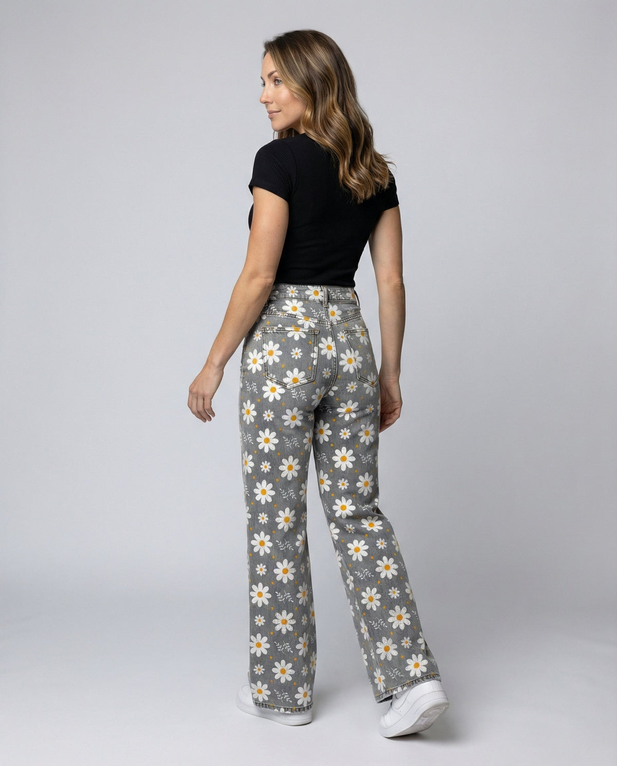 Stalluxe | Floral Weite Damen-Jeans