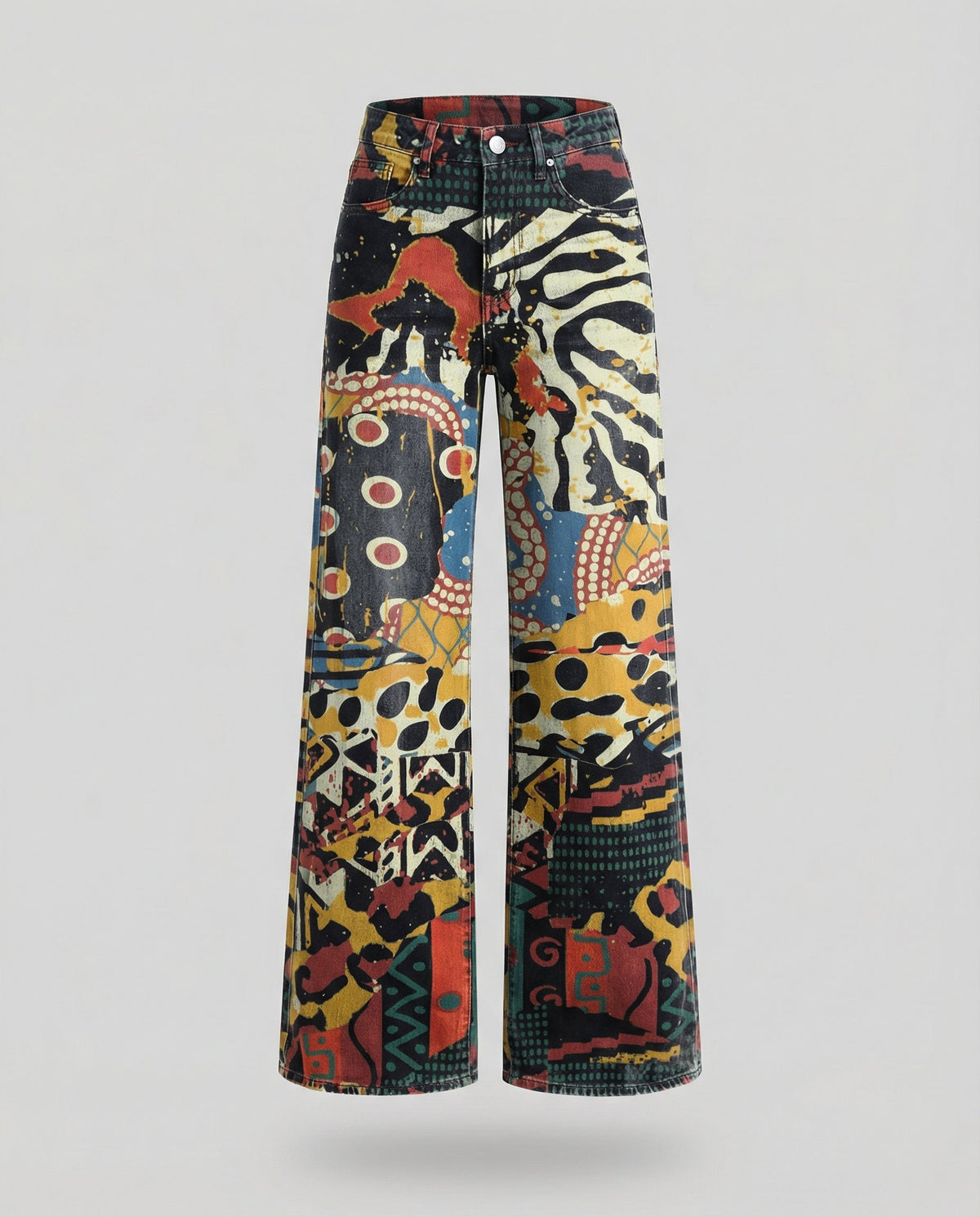 Stalluxe | Floral Weite Damen-Jeans Abstrakt