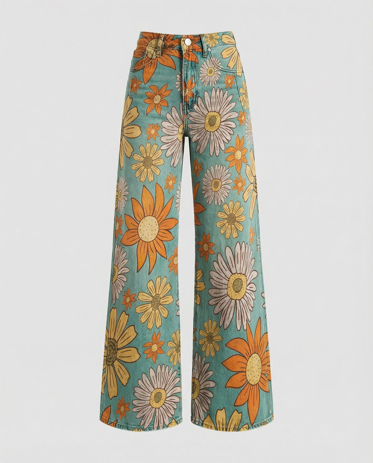 Stalluxe | Floral Weite Damen-Jeans Blüte