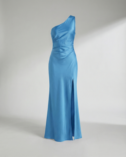 Stalluxe | Elegantes Satin Abendkleid Damen Blau