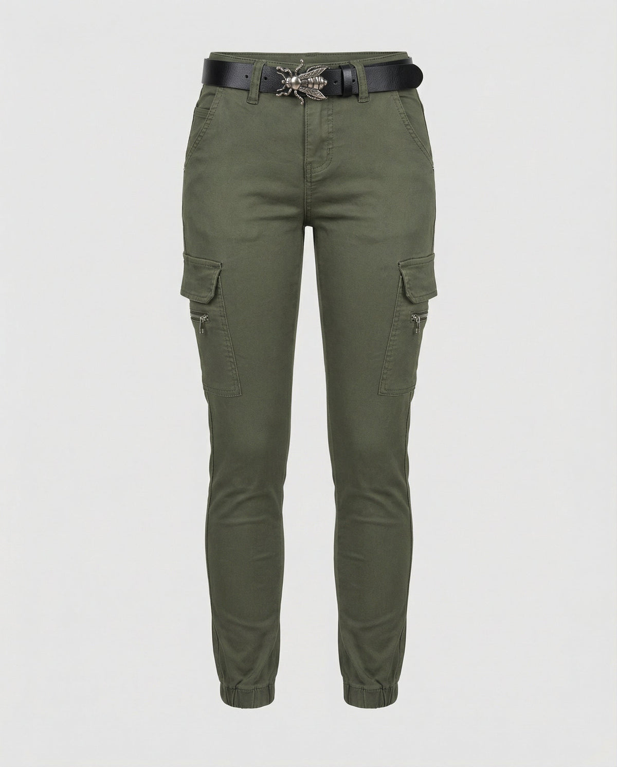 Stalluxe | Damen Cargo-Jeans Komfort Grün