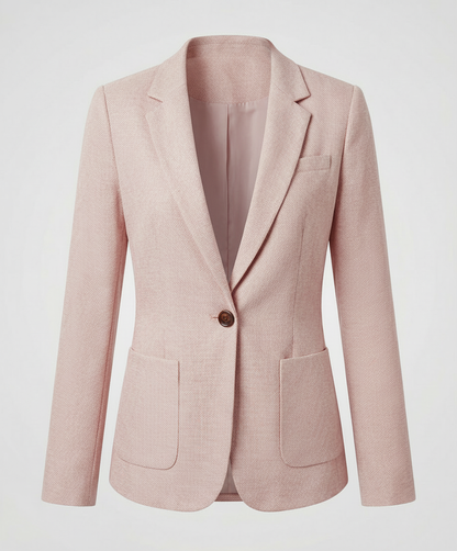 Damen Eleganter Langärmeliger Blazer Rosa