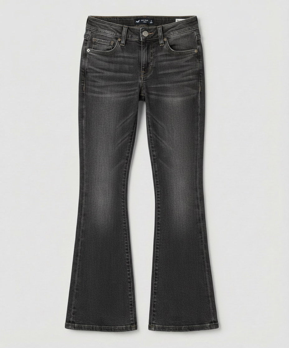 Stalluxe | Lässige Flared Damen Jeans Schwarz