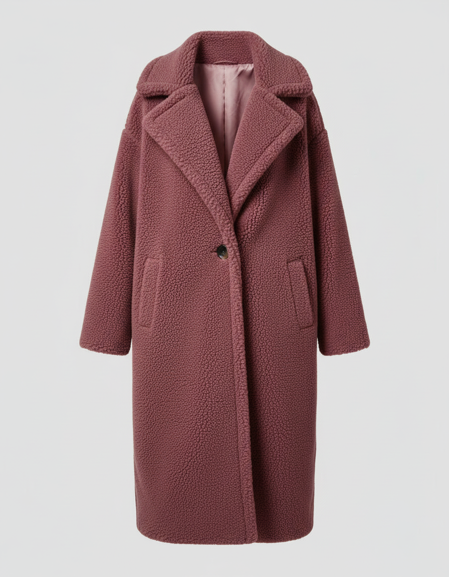 Stalluxe | Kuschelige Teddyjacke Damen Dunkelrosa