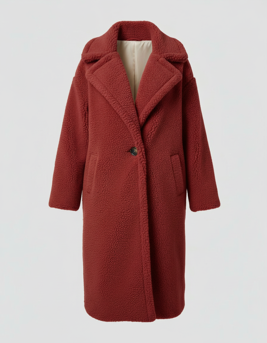 Stalluxe | Kuschelige Teddyjacke Damen Rot