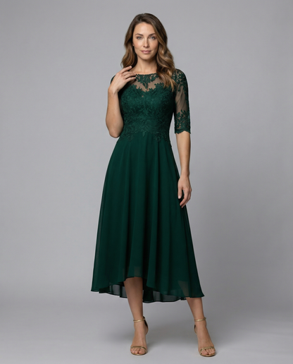 Stalluxe | Elegantes Festliches Maxikleid Dunkelgrün