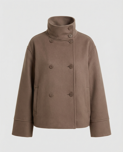 Stalluxe | Cropped Jacke Damen Modern Braun