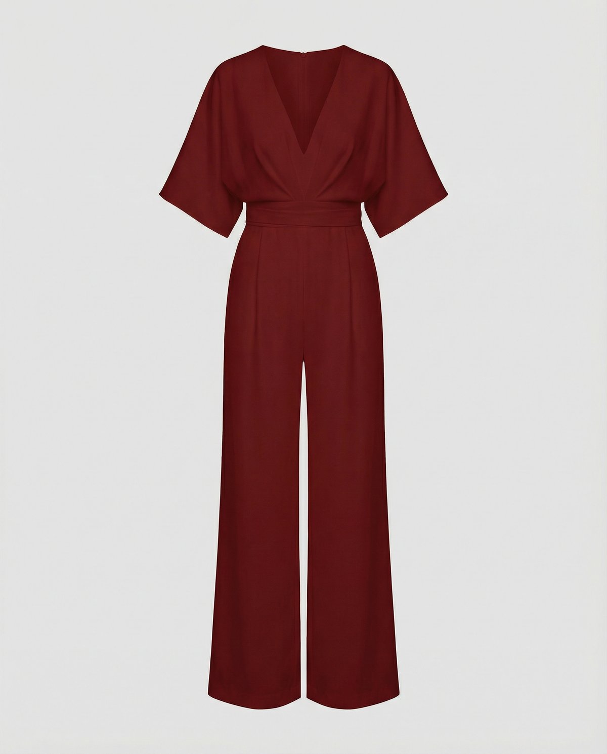 Stalluxe | Lässiger Weitbein Overall Damen Dunkelrot