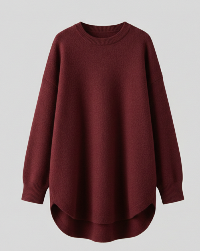 Stalluxe | Damen Oversized Herbstpullover Rot Eine Größe