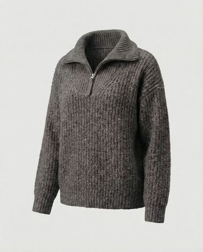 Stalluxe | Damen Reißverschluss-Pullover Dunkelgrau