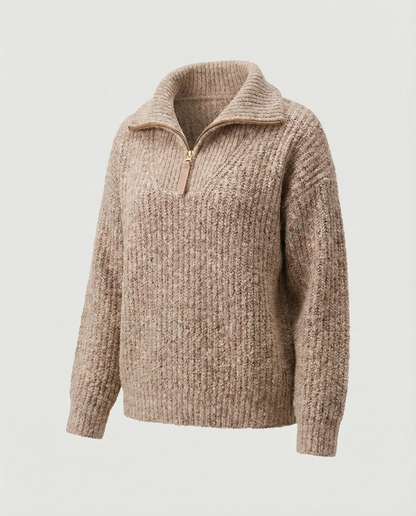 Stalluxe | Damen Reißverschluss-Pullover Khaki